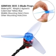 GEMFAN 3035 BN 3-Blade Propeller - 2 pairs - Clear Blue