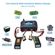 HTRC T240 dual battery charger with touch screen