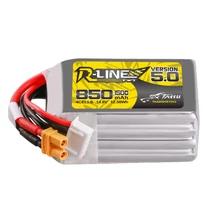 Tattu R-Line Version 5.0 850mAh 14.8V 4S 150C Lipo Battery Pack with XT30U-F Plug