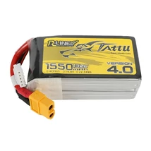 TATTU R-Line V4 4S1P 14.8V 1550mAh 130C Lipo Battery with XT60 Plug