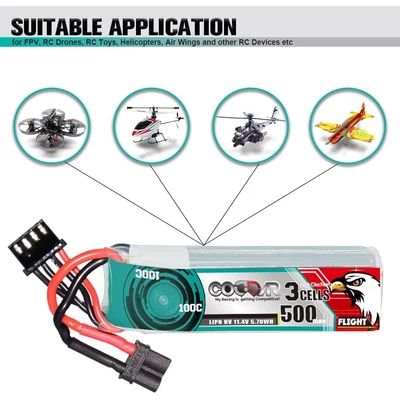 CODDAR 3S 500mah 100C LIHV Battery