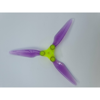 DAL Fold F5 5" Folding DIY Props Turtle Mode - Blades:Crystal Purple & Hub:Fluo Green 2 Pairs