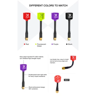 Foxeer Lollipop3 RHCP MMCX angle red antenna