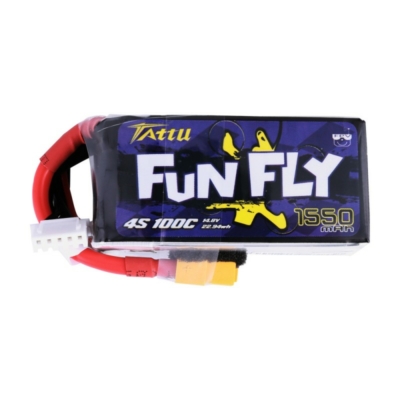 TATTU Funfly 4S1P 14.8V 1550mAh 100C Lipo Battery with XT60 Plug