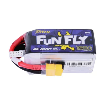 TATTU Funfly 4S1P 14.8V 1550mAh 100C Lipo Battery with XT60 Plug