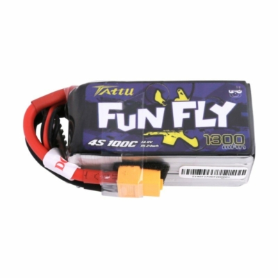 Tattu Funfly 4S1P 14.8V 1300mAh 100C Lipo Battery with XT60 plug