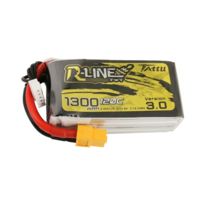 TATTU R-Line 4S1P 14.8V 1300mAh 120C Lipo Battery with XT60 Plug