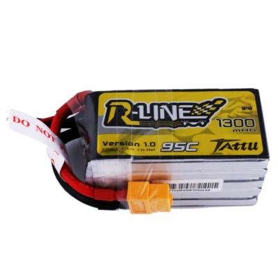Tattu R-Line 1300mAh 95C 5S1P lipo battery pack with XT60 Plug