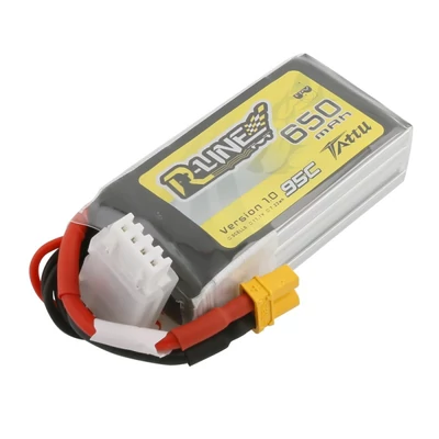 TATTU R-line 3S1P 11.1V 650mAh 95C Lipo Battery with XT30 Plug