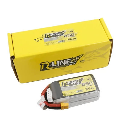 TATTU R-Line 4S1P 14.8V 650mAh 95C Lipo Battery with XT30 Plug