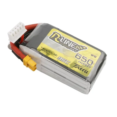 TATTU R-Line 4S1P 14.8V 650mAh 95C Lipo Battery with XT30 Plug