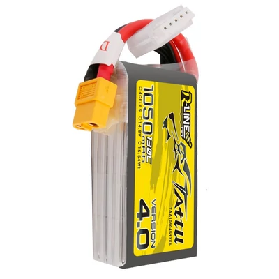TATTU R-Line V4 4S1P 14.8V 1050mAh 130C Lipo Battery with XT60 Plug