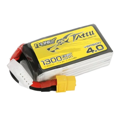 TATTU R-Line V4 4S1P 14.8V 1300mAh 130C Lipo Battery with XT60 Plug