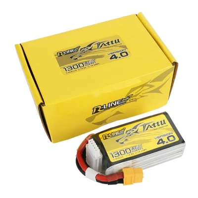 TATTU R-Line V4 4S1P 14.8V 1300mAh 130C Lipo Battery with XT60 Plug