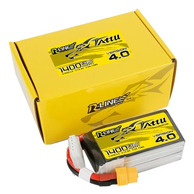 TATTU R-Line V4 4S1P 14.8V 1400mAh 130C Lipo Battery with XT60 Plug