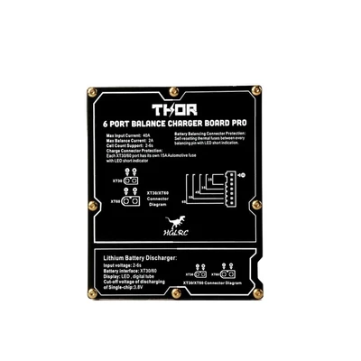  HGLRC Thor 6 Port Balance Charger Board Pro 40A XT60 XT30 Plug 2-6S Integrated with Lipo Discharger