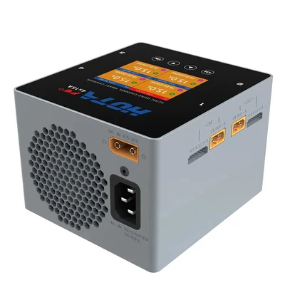 Hota F6+ Quad-Channel Smart Charger (AC/DC) - Szürke