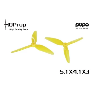 HQ Durable Prop 5.1X4.1X3 (2CW+2CCW)-Poly Carbonate-POPO - Yellow