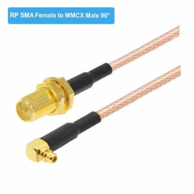 Pigtail RP-SMA female to MMCX 90 fokos 100mm