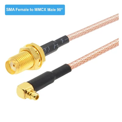 Pigtail SMA female to MMCX angle 100mm
