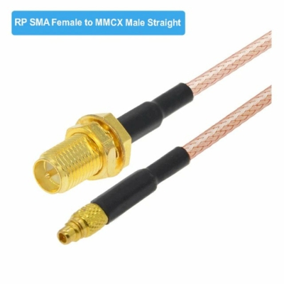 Pigtail RP-SMA female to MMCX egyenes 100mm