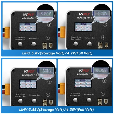Vifly WhoopStor 3 1S akkumulátor töltő és merítő (BT2.0/PH2.0) -Piros