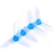 GEMFAN 3035 BN 3-Blade Propeller - 2 pairs - Clear Blue