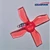 GEMFAN prop 31mm Durable 4 Blade 1mm 4pairs  1220-Clear Red